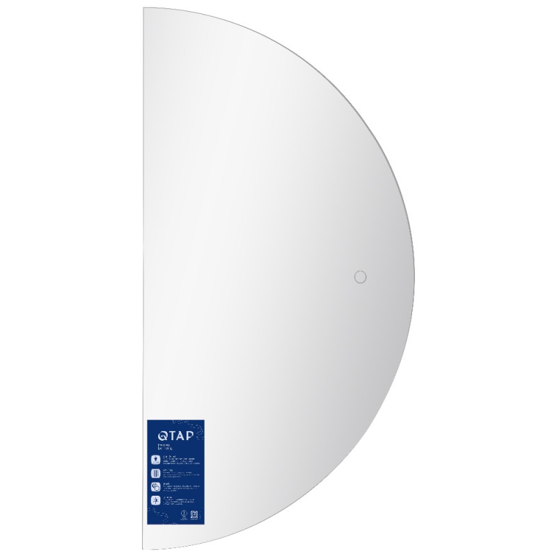 Зеркало Qtap Taurus HR800 с LED-подсветкой Touch, с антизапотеванием, с диммером, рег. темп. цвета (3000-6500K) QTTAUHR800