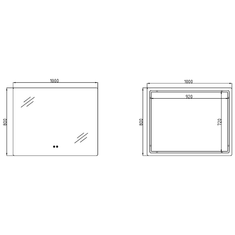 Зеркало Qtap Taurus (TA2) 1000×800 мм с LED-подсветкой Touch, с антизапотеванием, с диммером, рег. темп. цвета (3000-6500K) QTTAU100080048957