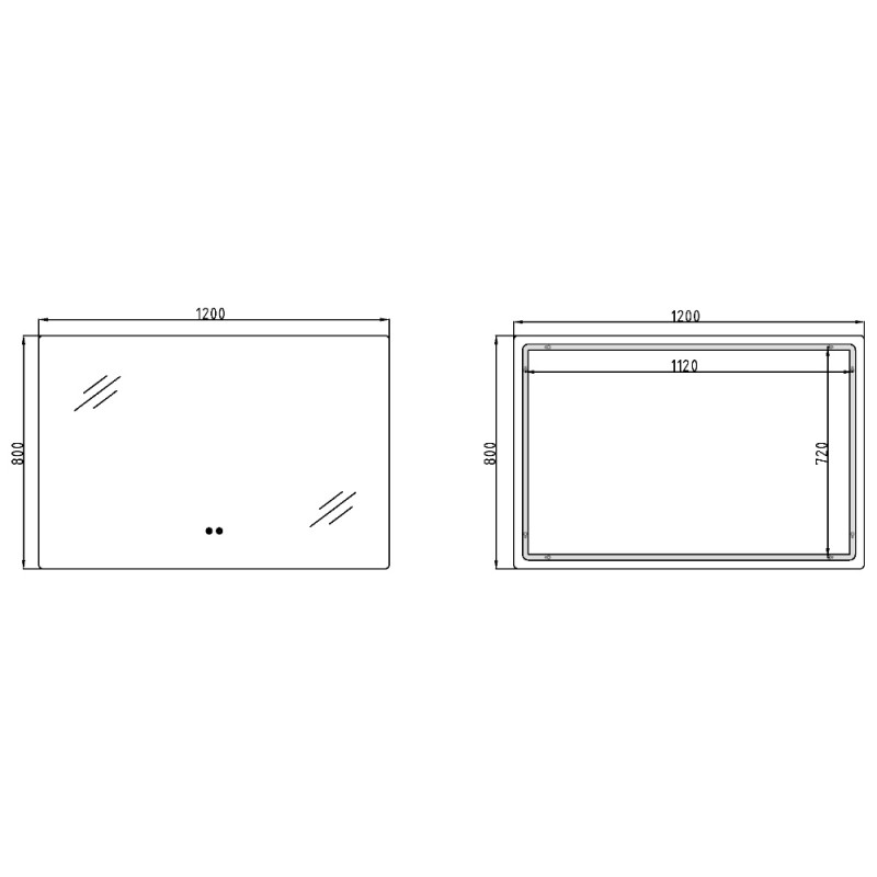 Зеркало Qtap Taurus (TA2) 1200×800 мм с LED-подсветкой Touch, с антизапотеванием, с диммером, рег. темп. цвета (3000-6500K) QTTAU120080048960