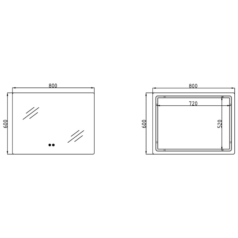 Зеркало Qtap Taurus (TA2) 800×600 мм с LED-подсветкой Touch, с антизапотеванием, с диммером, рег. темп. цвета (3000-6500K) QTTAU8006004895