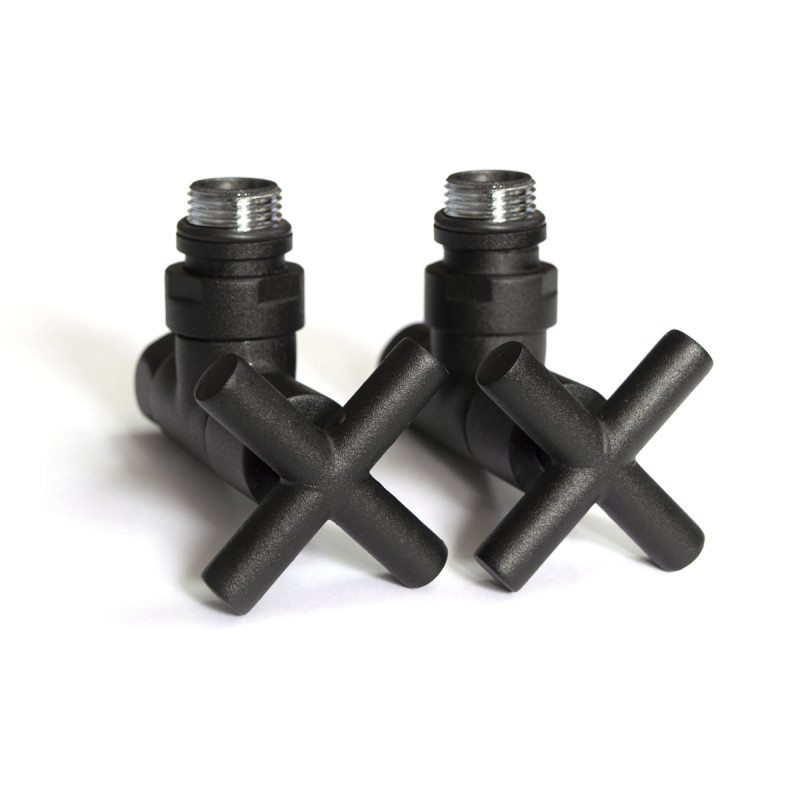 Кран угловой для полотенцесушителей Raftec Premium 1/2x1/2, черный муар, 2шт. (25-231430-3012)