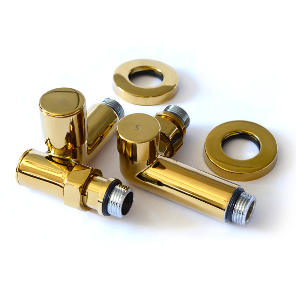 Кран кутовий під ТЕН, 1/2\"х1/2\", під золото, 2шт. (21-432430-7777)