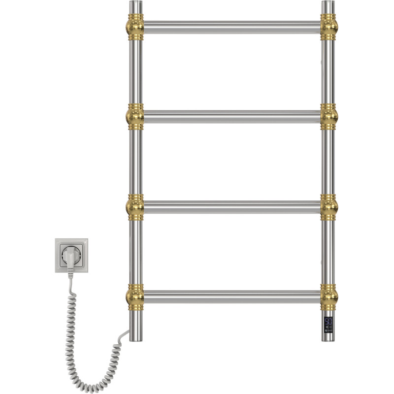 Полотенцесушитель нержавеющий электрический Navin Retro 500х800 Sensor с Wi-Fi цвет золотые шары, левый (10-940135-5080)