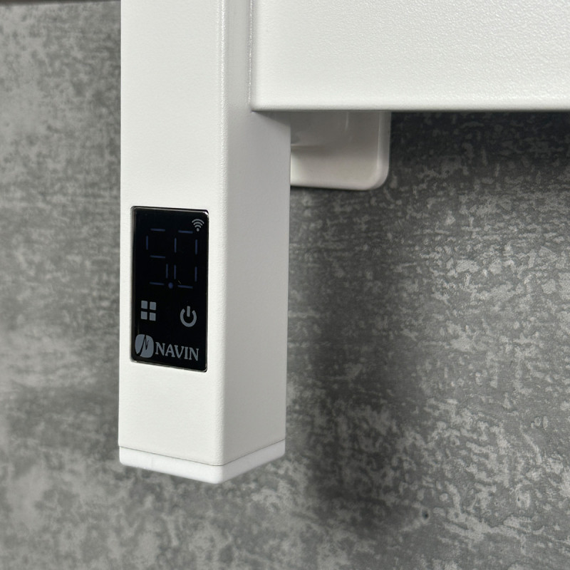 Электрическое полотенцесушитель NAVIN Largo 1100х500 Sensor с Wi-Fi, широкий правосторонний, белый бархат (12-844055-1150)