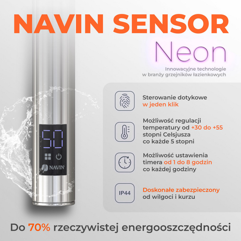 Полотенцесушитель нержавеющий электрический Navin Retro 500х1000 Sensor с Wi-Fi цвет золотые шары, правый (10-940035-5010)
