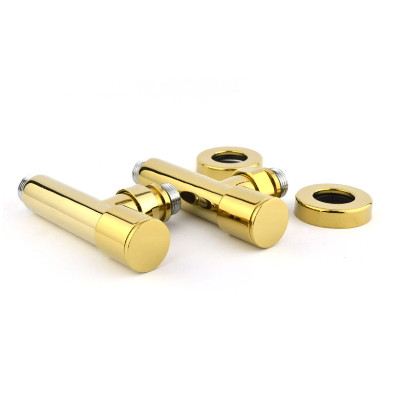 Кран кутовий для рушникосушки Raftec 1/2 "х1/2", подовжений, золото, 2шт. (25-430430-4012)