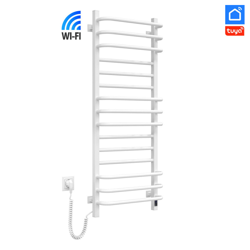 Полотенцесушитель электрический Navin Грандис 480х1200 Sensor с Wi-Fi, левый с таймером, белый (12-108155-4812)