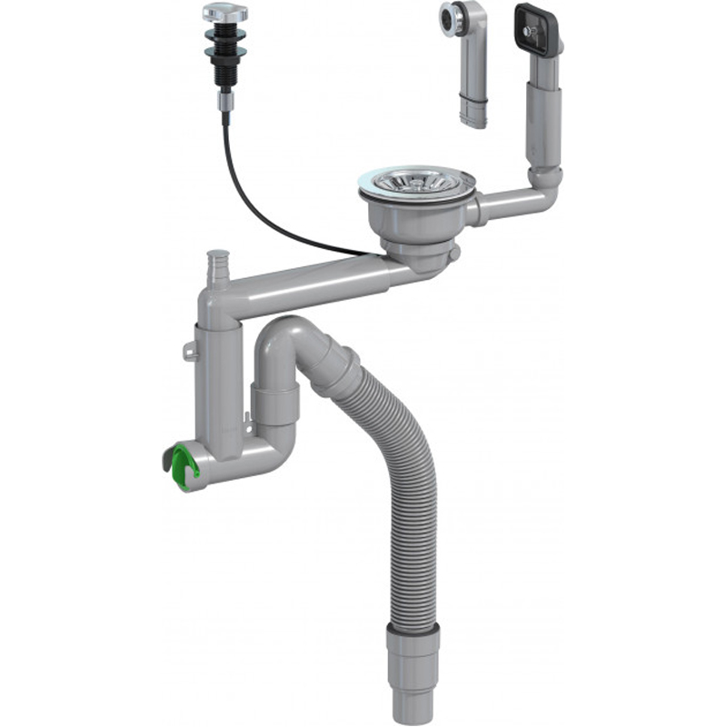 Сифон для кухонной мойки PREVEX Smartloc 114 мм 40/50 мм полуавтомат (41R13919)