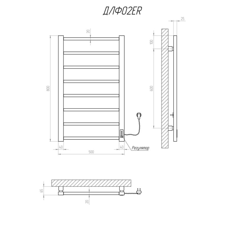 Рушникосушарка KOSSER Лофт 800х500 ER