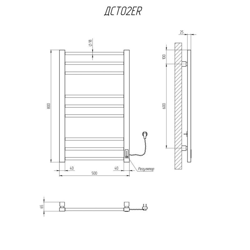 Полотенцесушитель KOSSER Стэп 800х500 ER тайм. белый