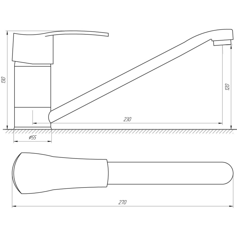 Смеситель для кухни Globus Lux SEVA GLSV-0103