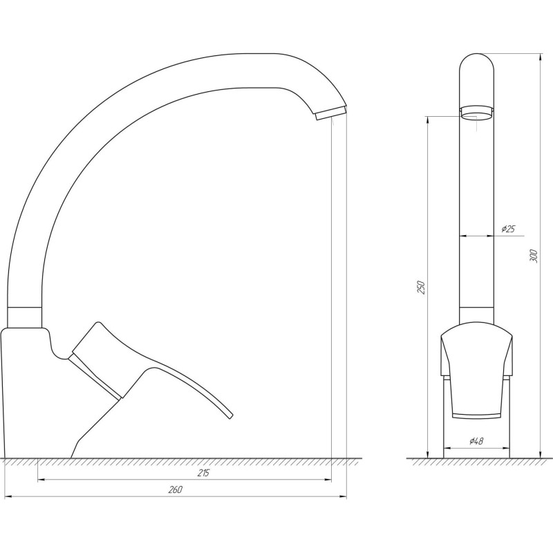 Смеситель для кухни Globus Lux QUEENSLAND GLQU-0103S-BIG