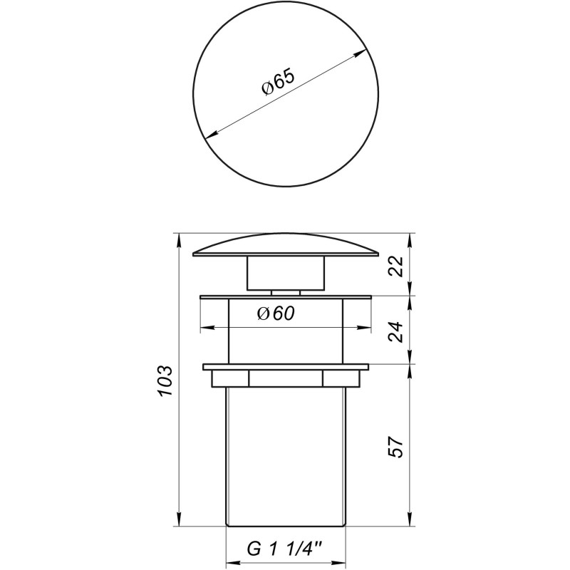 Донный клапан Globus Lux HG15-03A (Click-clack)