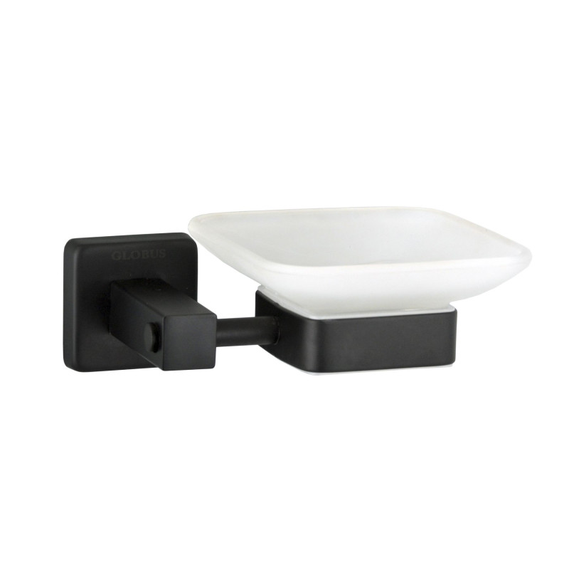 Мыльница одинарная Globus Lux BQ9408 черная матовая SUS304