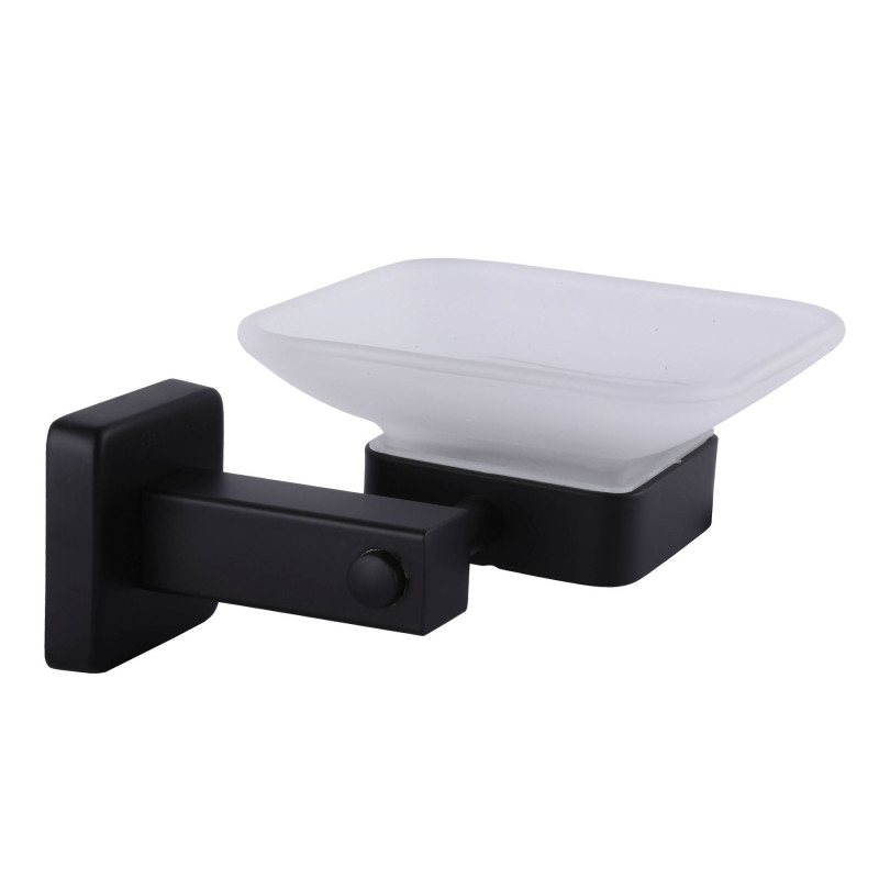 Мыльница одинарная Globus Lux BQ9408 черная матовая SUS304