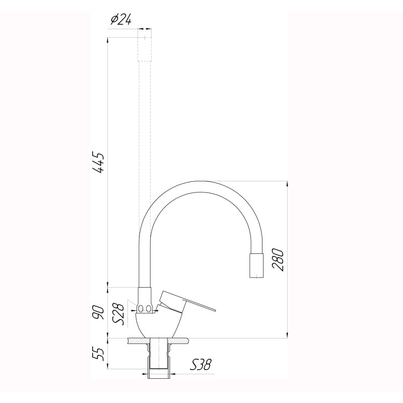 Змішувач для кухні Globus Lux MAIN SM-203SG