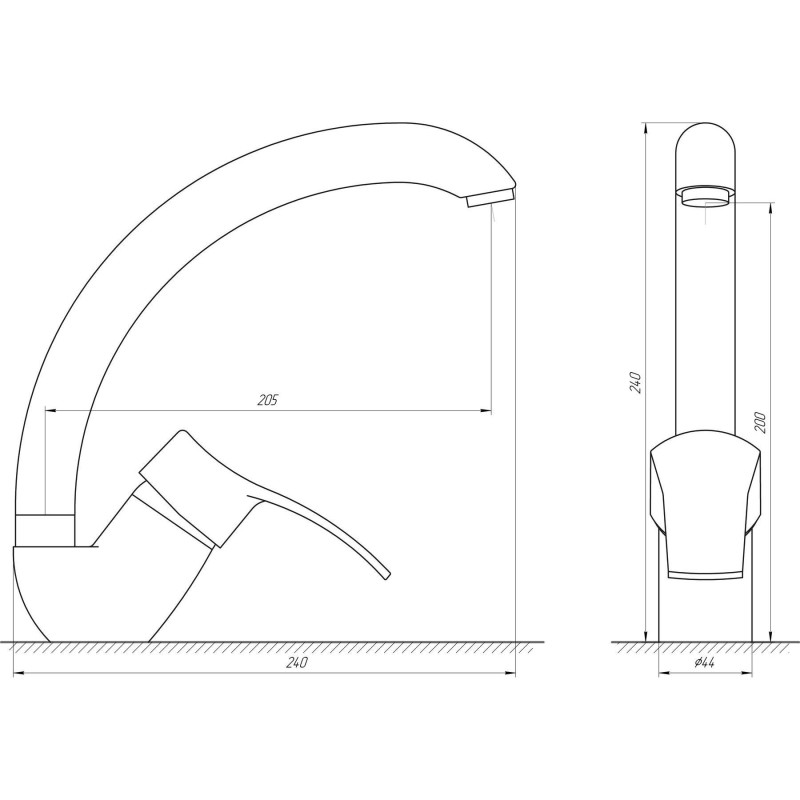 Смеситель для кухни Globus Lux QUEENSLAND GLQU-0203S