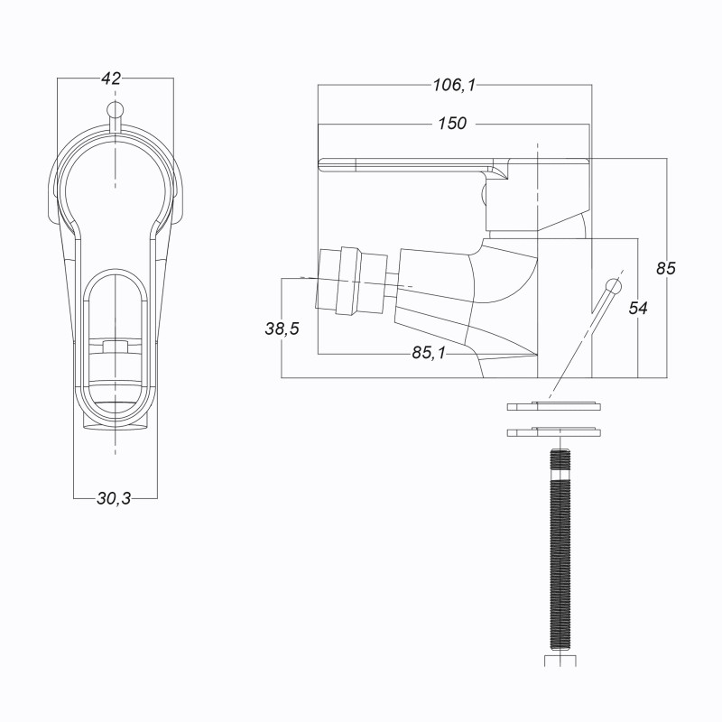 Смеситель для биде Globus Lux Dolly GLD-0106