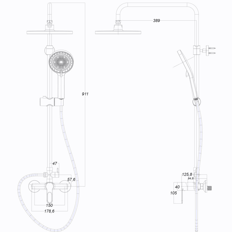 Душевая система Globus Lux Dolly GLD-0005