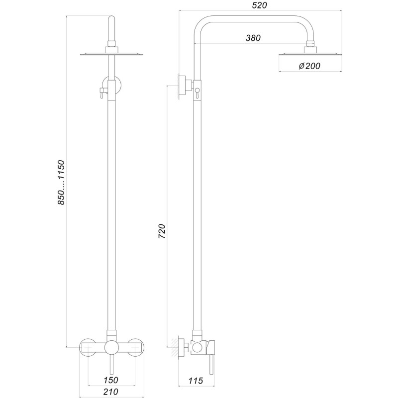 Душевая система Globus Lux ALPEN S-SH-005