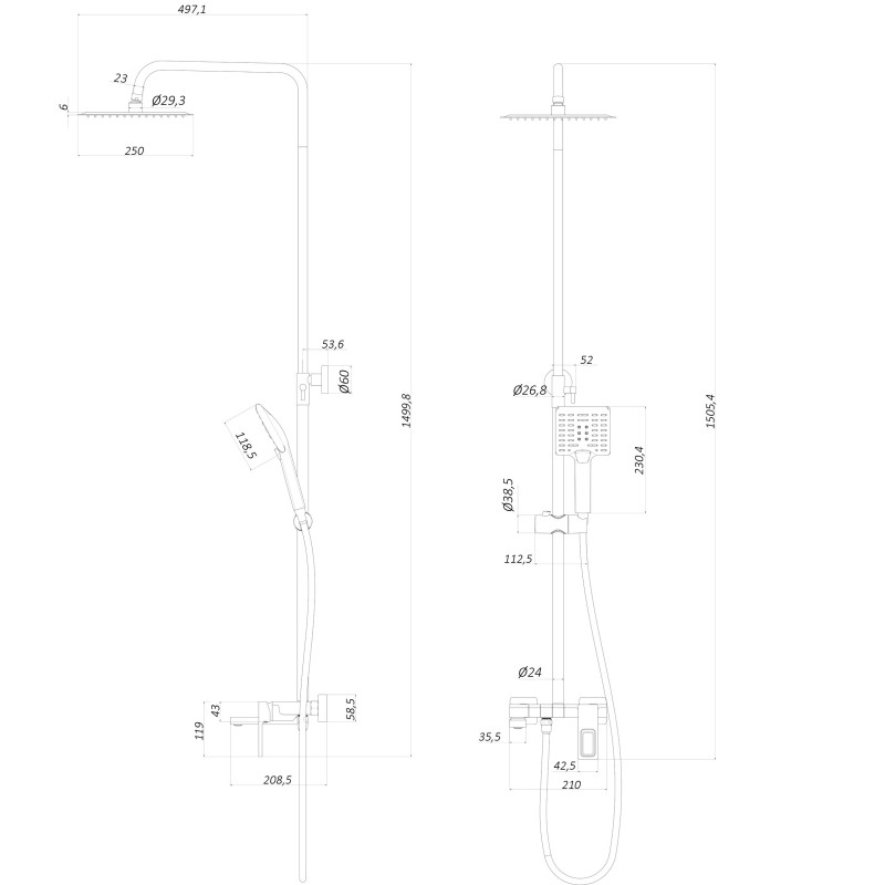 Душова система Globus Lux PIANO GLPN-0099