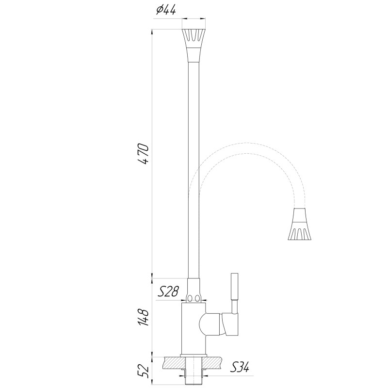 Смеситель для кухни Globus Lux Lazer GLLR-0203SA-K15