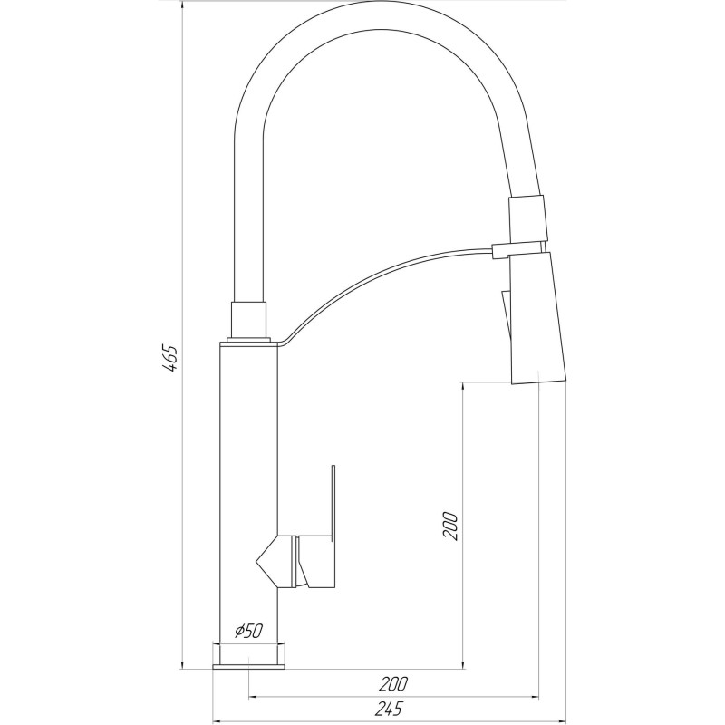 Смеситель для кухни TOPAZ BARTS TB 8817-H18