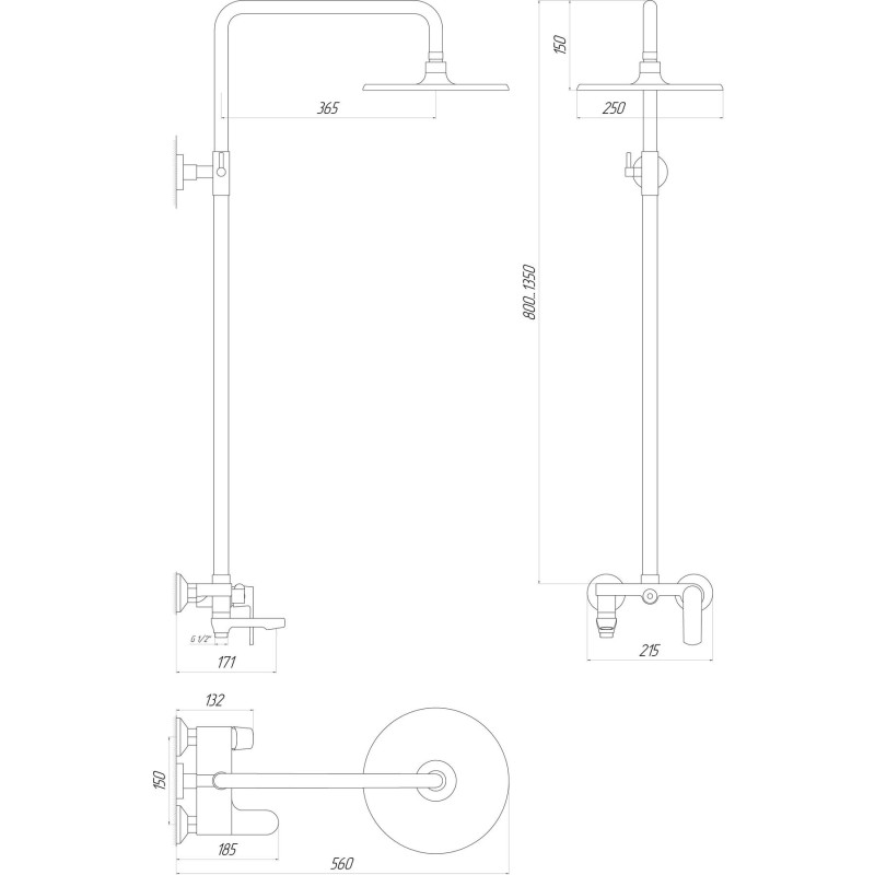 Душевая система Globus Lux GLA-0002N-10-BB