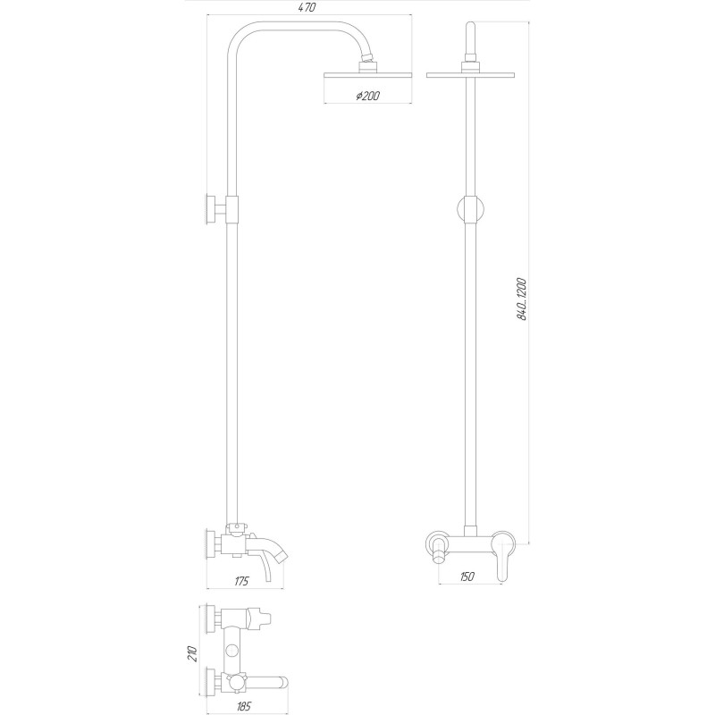 Душевая система Globus Lux Solly GLSO-0001