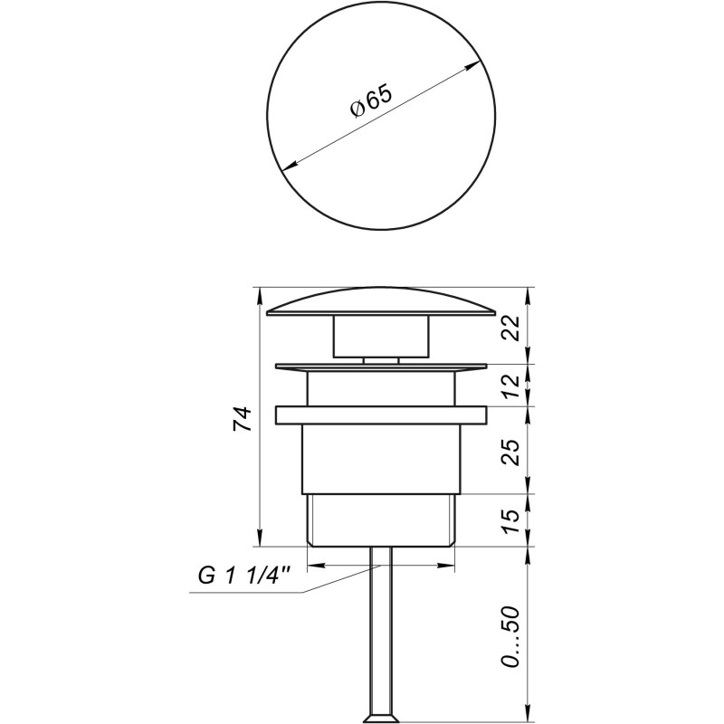 Донный клапан Globus Lux HG15-04A BR (Click-clack)