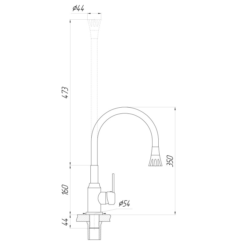 Смеситель для кухни Domino ELLIPSE DCC-203SA-B01