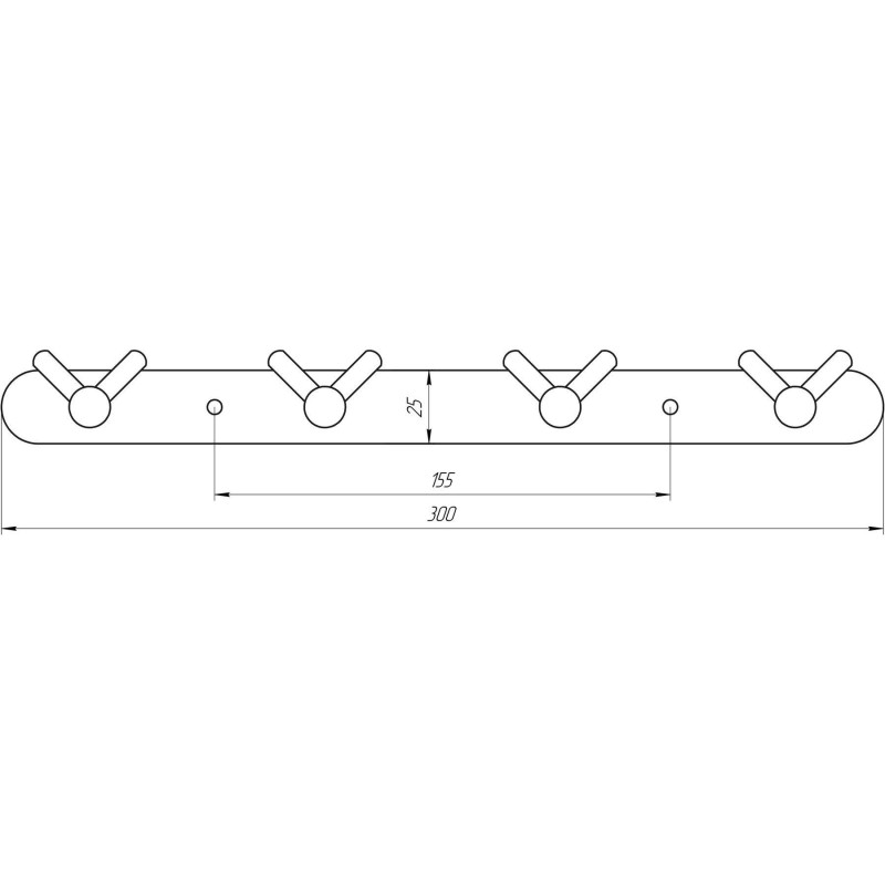Планка с крючками Globus Lux SS8435-4  SUS304