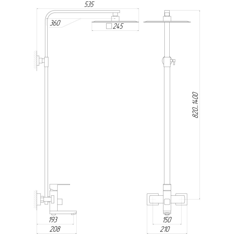 Душевая система Globus Lux SICILIA VAN-SBQ-SH-02-BB