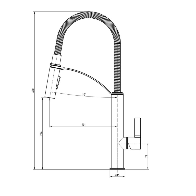 Смеситель для кухни TOPAZ MODERNO TMD 8818-H23-BL