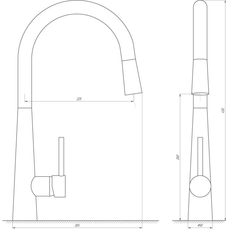 Смеситель для кухни Globus Lux LAZER GLLR-1033-StSTEEL