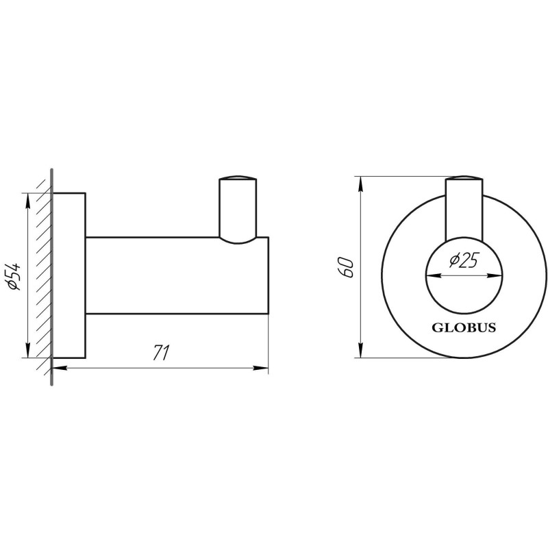 Крючек одинарный Globus Lux SS 8411  SUS304