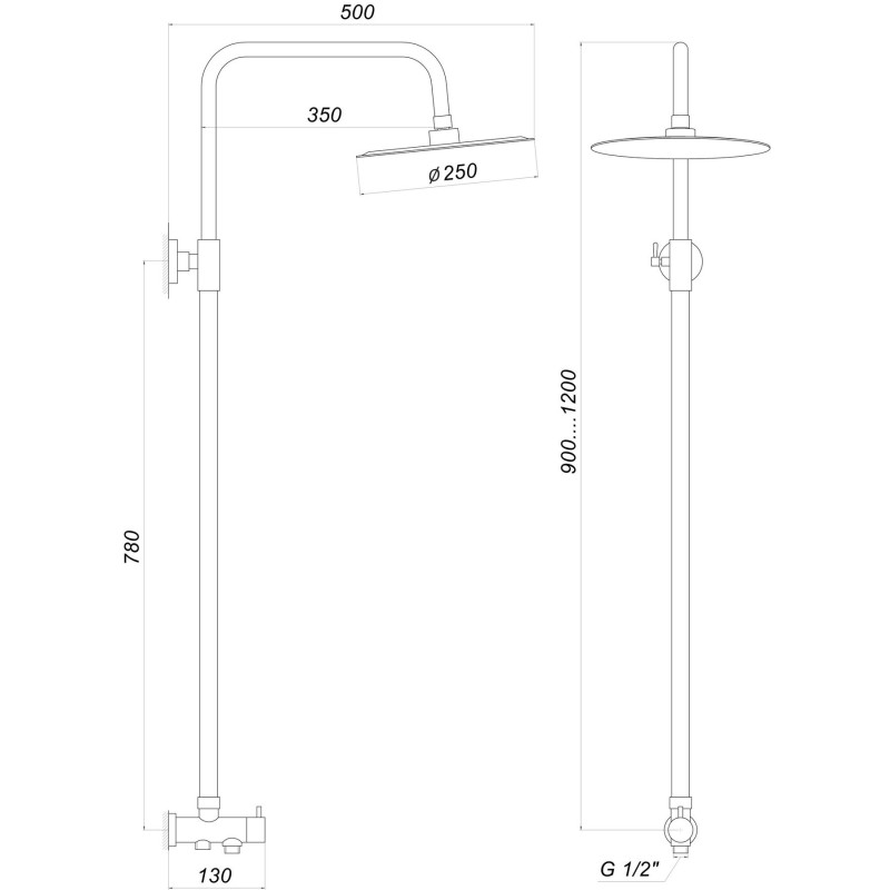 Душевая колонна Globus Lux ALPEN SB-BAR-0101