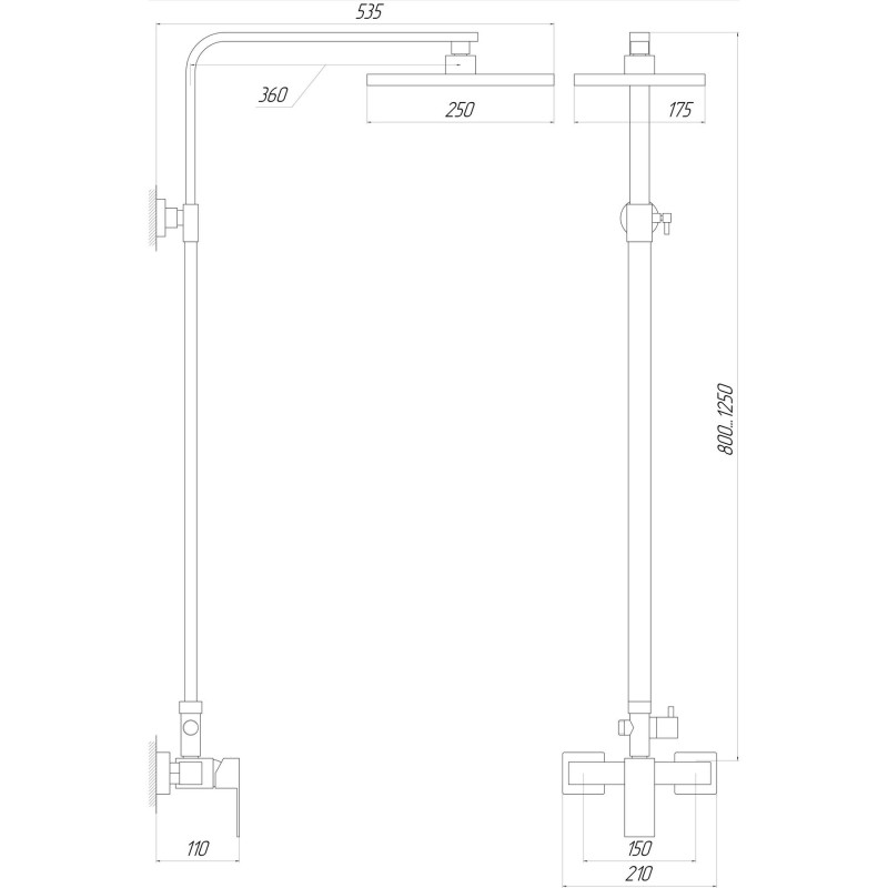 Душевая система Globus Lux SICILIA SBQ-SH-125-BB