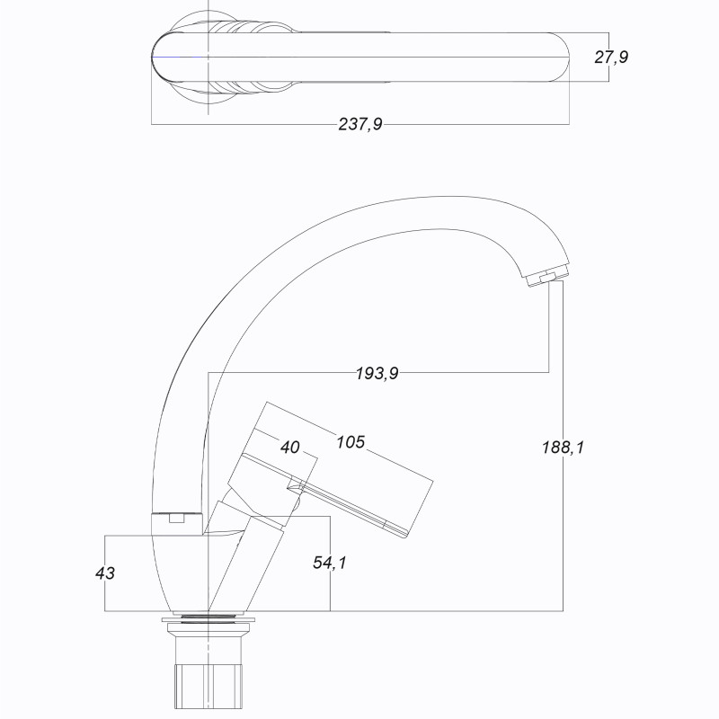 Смеситель для кухни Globus Lux Dolly GLD-0203S