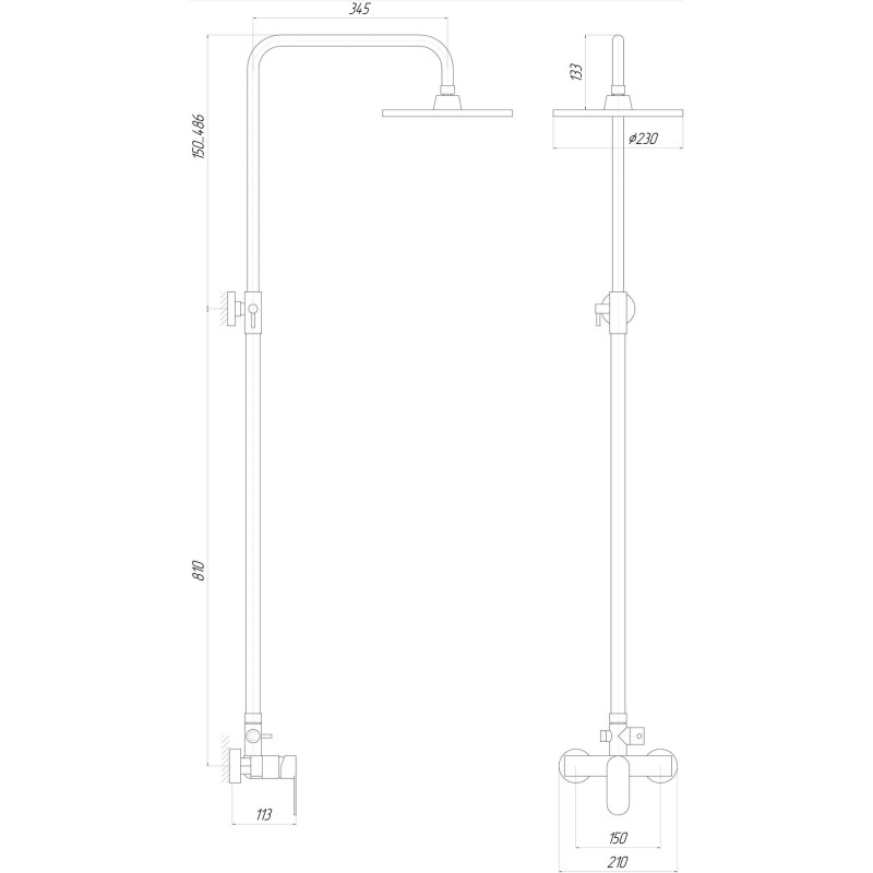 Душевая система TOPAZ BARTS TB 07702-H36