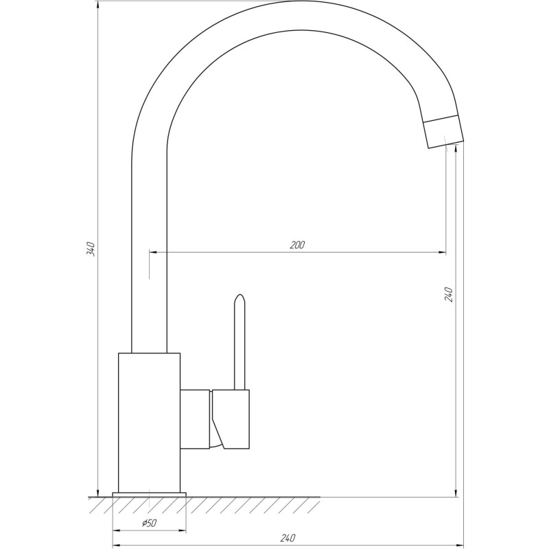 Смеситель для кухни TOPAZ BARTS TB 07403-H36