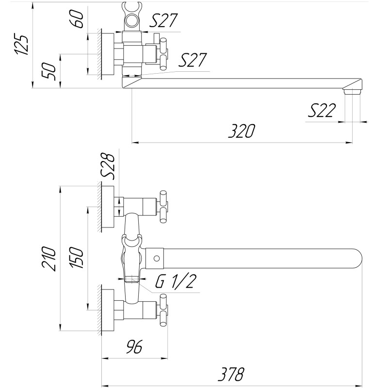 Смеситель для ванны Globus Lux DUKAT SD4-208