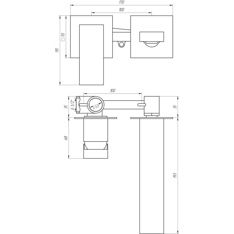 Смеситель для умывальника TOPAZ LEXI TL 21235-H57A-W