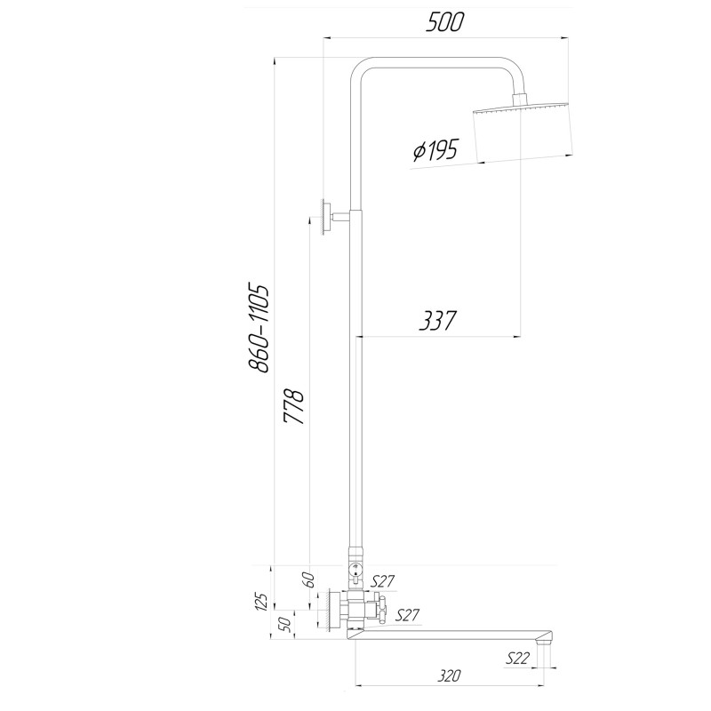 Душевая система Globus Lux DUKAT SD4-SH-208