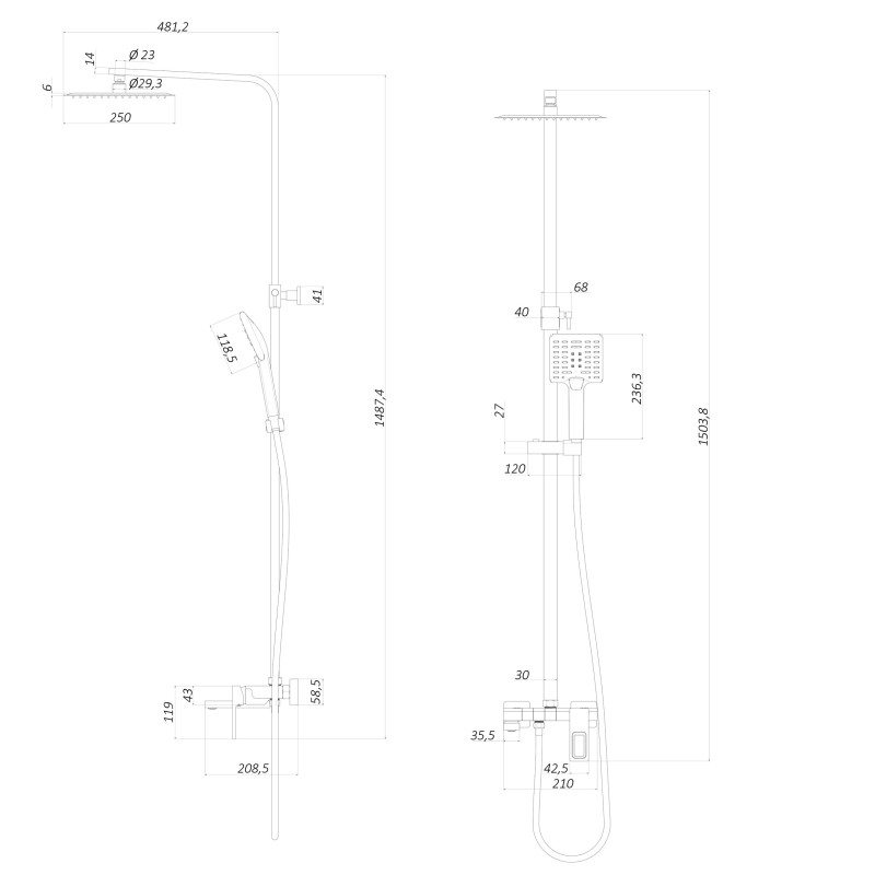 Душова система Globus Lux PIANO GLPN-0077