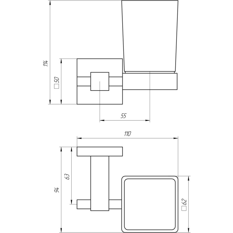 Стакан одинарный Globus Lux SQ 9409 SUS304