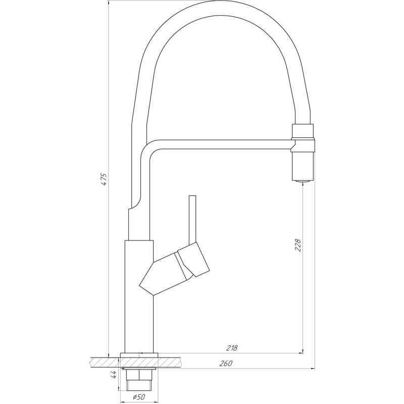 Смеситель для кухни Globus Lux DENVER Flex GDF-32-00-06