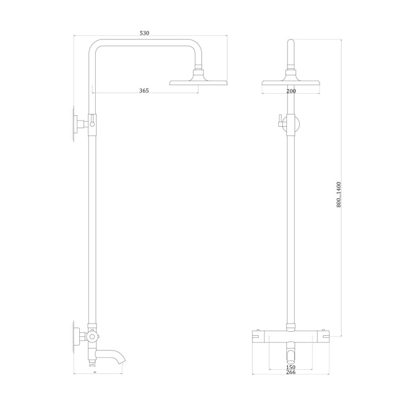 Душевая система Globus Lux Termostatic R GDS-0041T