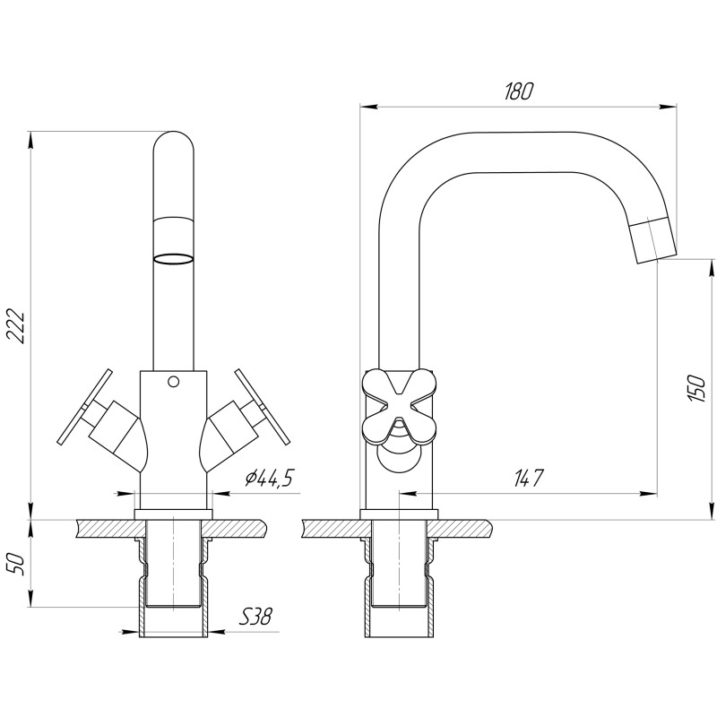 Смеситель для умывальника Globus Lux DUKAT-8 SD8-101S