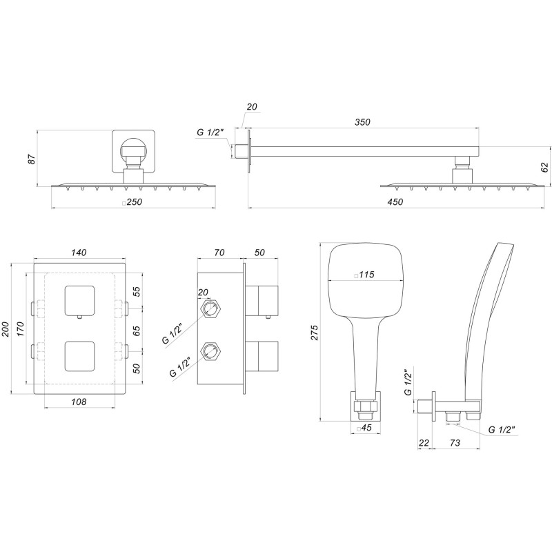 Душевая система Globus Lux GLM-405-TT-SMART